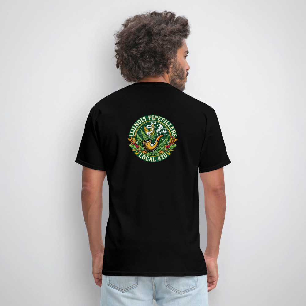ILLINOIS PIPEFILLERS LOCAL 420 F/B DESIGN Men's T-Shirt - black