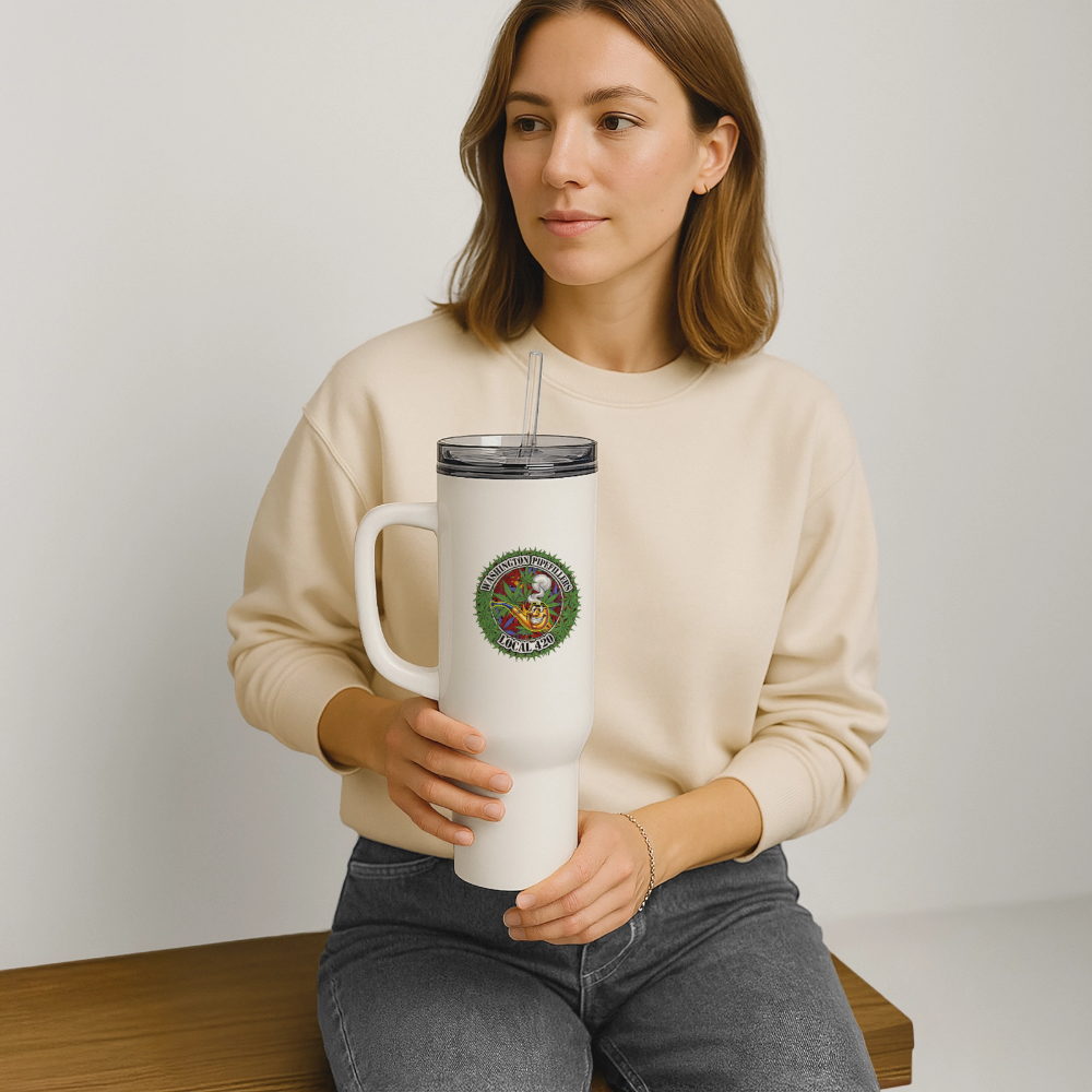 WASHINGTON PIPEFILLERS LOCAL 420 40oz Travel Tumbler - white