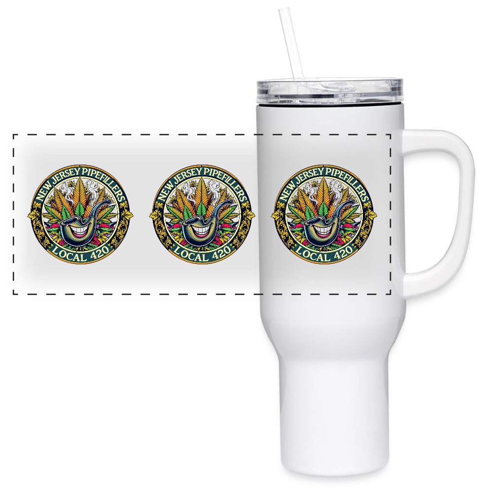 NEW JERSEY PIPEFILLERS LOCAL 420 Union 40oz Travel Tumbler - white