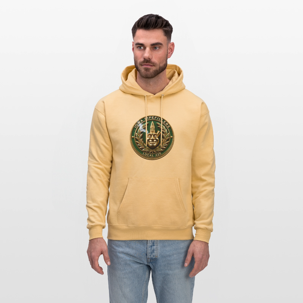 IOWA PIPEFILLERS LOCAL 420 F/B DESIGN Men's Hoodie - light gold 