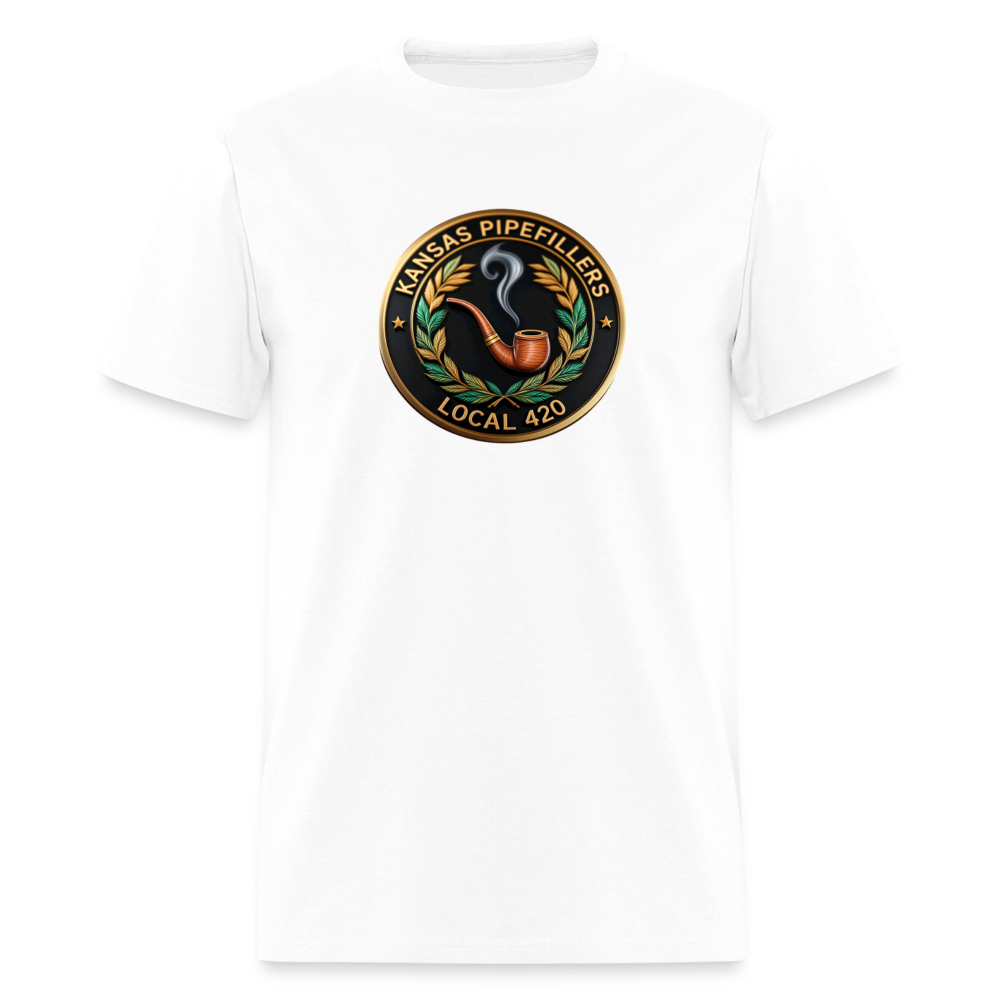 KANSAS PIPEFILLERS LOCAL 420 Men's T-Shirt - white
