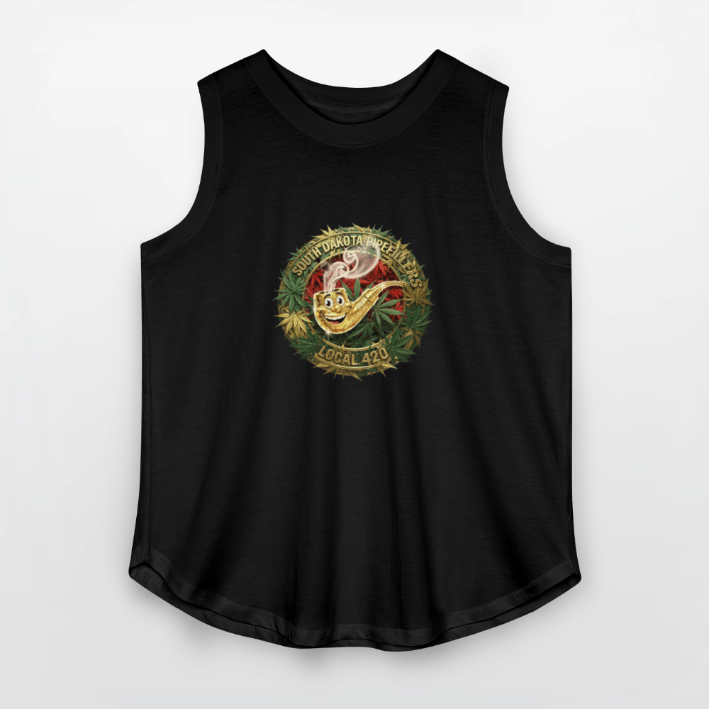 SOUTH DAKOTA PIPEFILLERS LOCAL 420 Women's Curvy Relaxed Tank Top - black