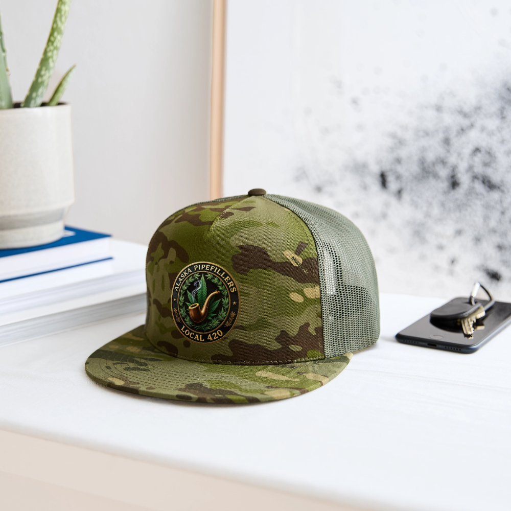 ALASKA PIPEFILLERS LOCAL 420 CAMO Trucker Hat - MultiCam\green