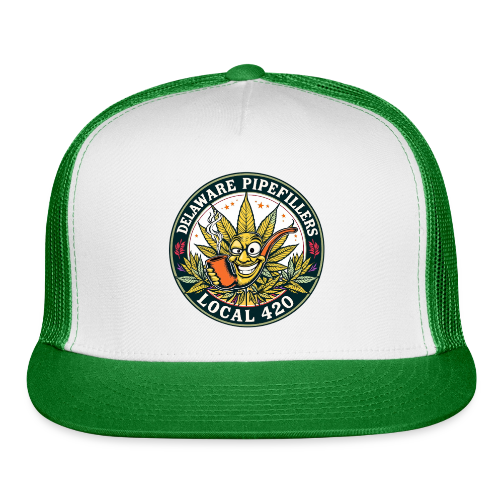 DELAWARE  PIPEFILLERD LOCAL 420 Trucker Hat - white/kelly green