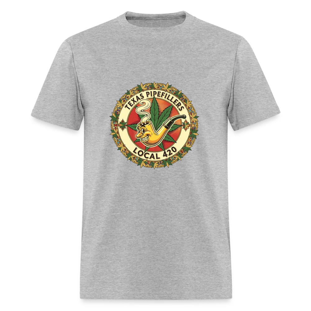 TEXAS PIPEFILLERS LOCAL 420 F/B DESIGN Men's T-Shirt - heather gray