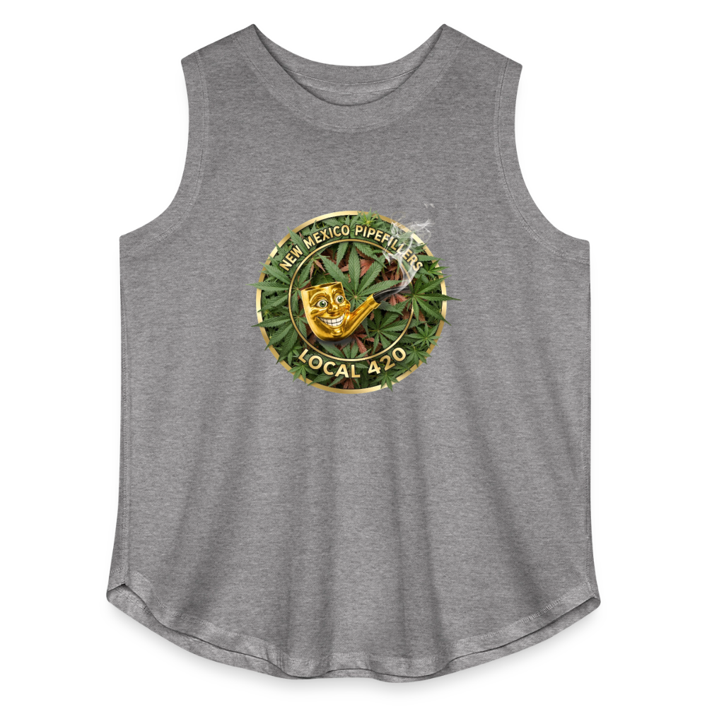 NEW MEXICO PIPEFILLERS LOCAL 420 Women's Curvy Relaxed Tank Top - granite heather 