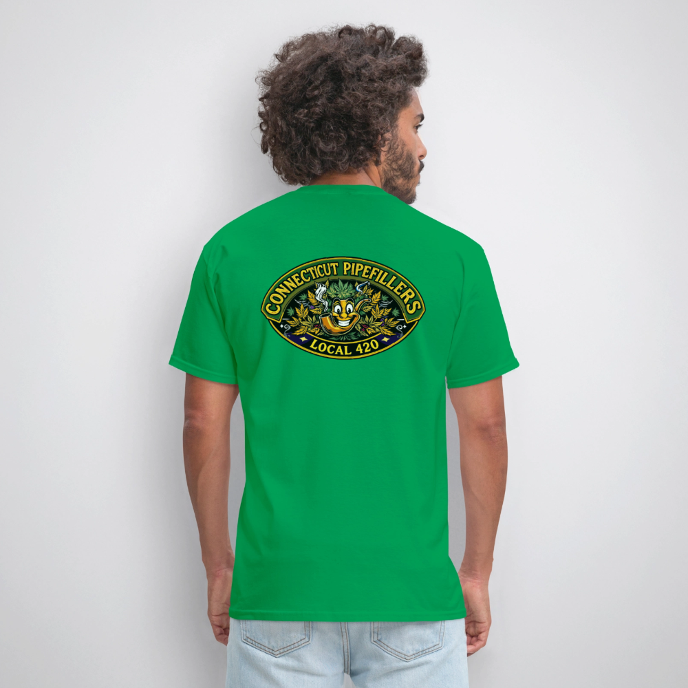 CONNECTICUT PIPEFILLERD LOCAL 420 F/B DESIGN Men's T-Shirt - bright green