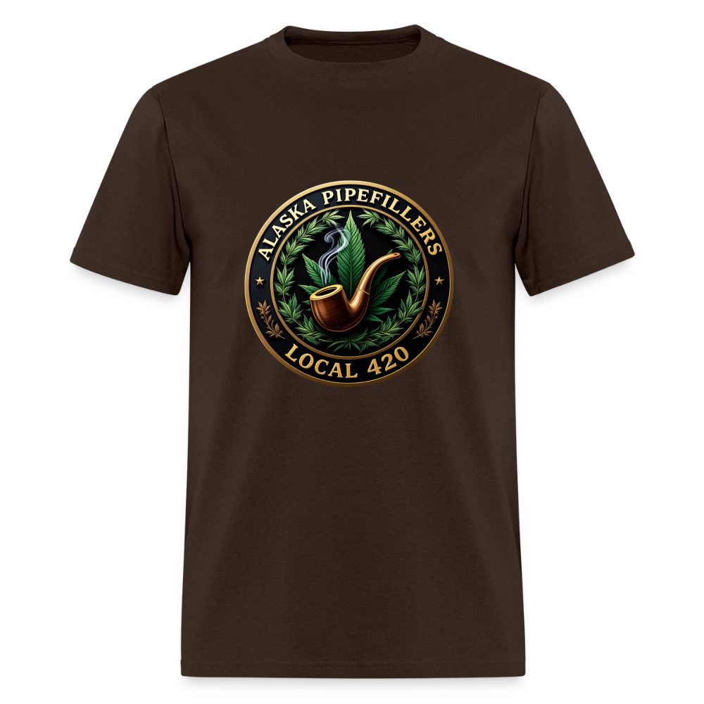 ALASKA PIPEFILLERS LOCAL 420 F/B DESIGN Men's T-Shirt - brown