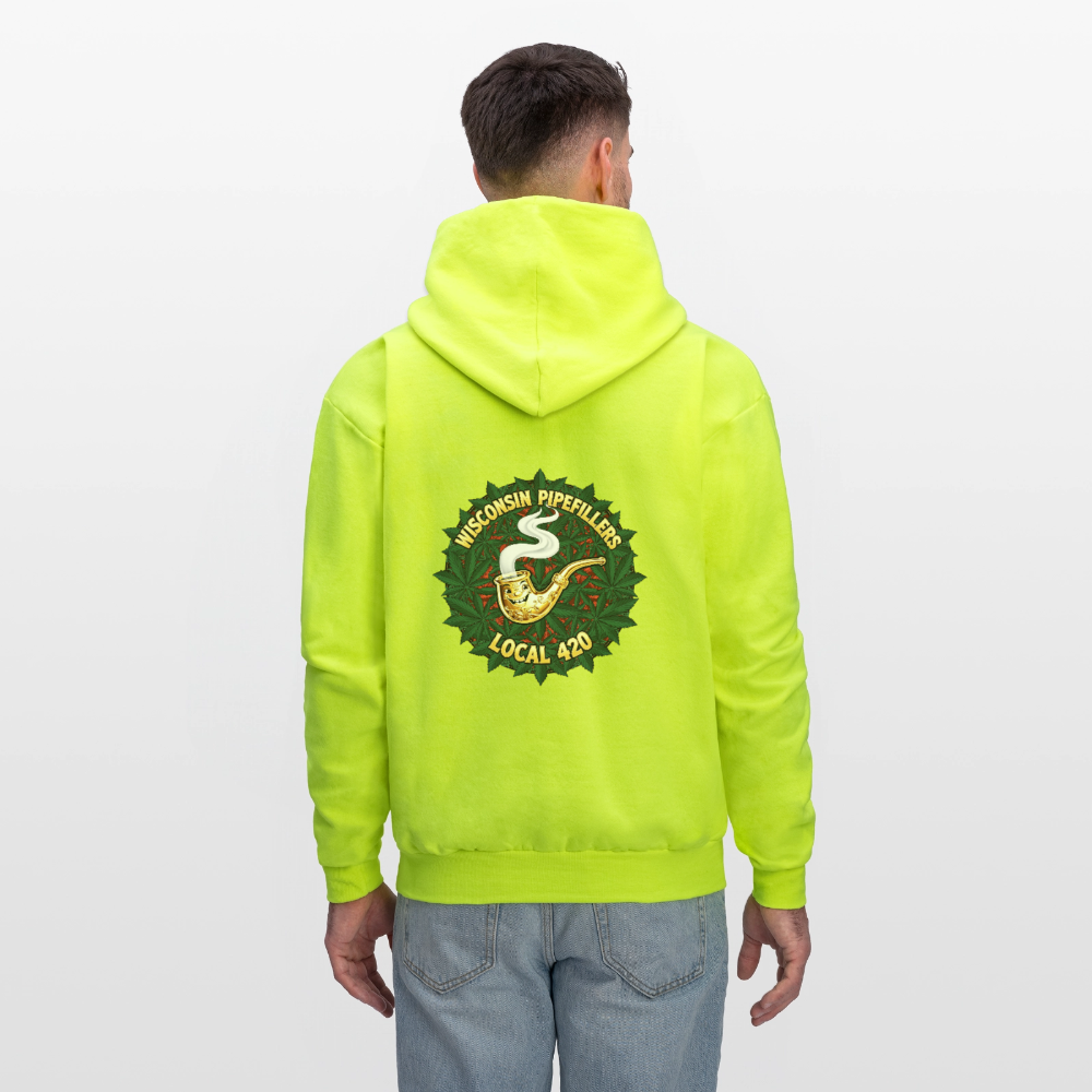 WISCONSIN PIPEFILLERS LOCAL 420 Men's Hoodie - safety green