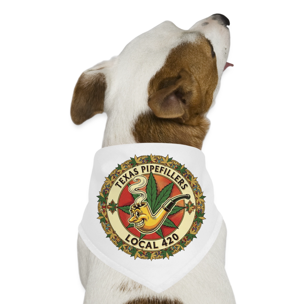 TEXAS PIPEFILLERS LOCAL 420 Union Dog Bandana - white