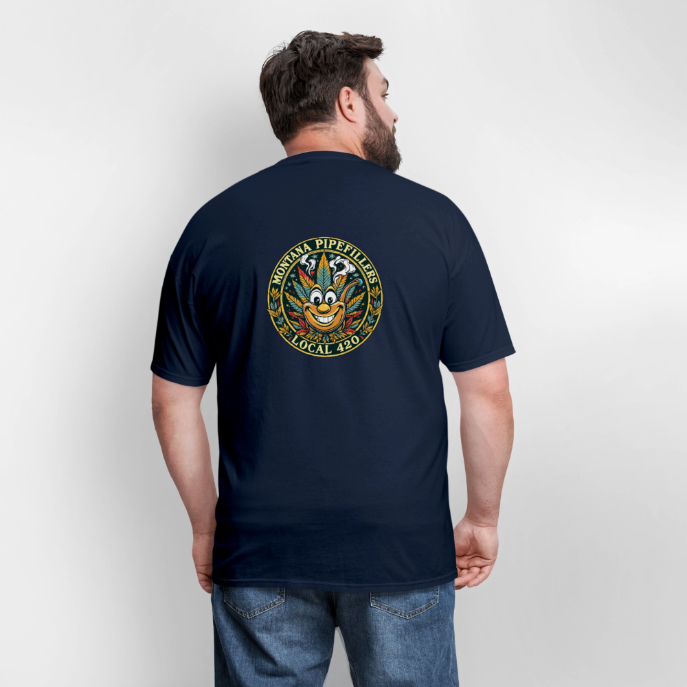 MONTANA PIPEFILLERS LOCAL 420 F/B DESIGN Men's T-Shirt - navy