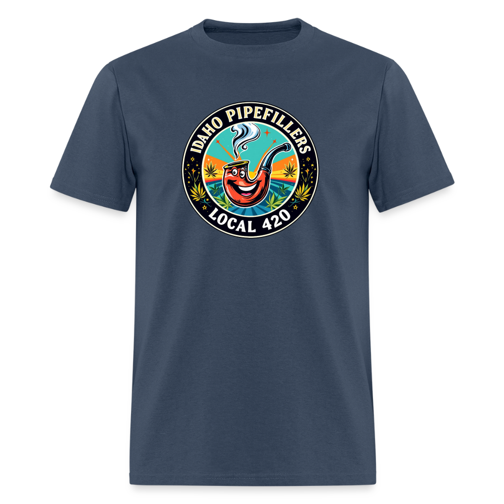 IDAHO PIPEFILLERS LOCAL 420 F/B DESIGN Men's T-Shirt -  blue dusk