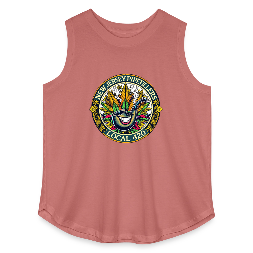 NEW JERSEY PIPEFILLERS LOCAL 420 F/B DESIGN Women's Curvy Relaxed Tank Top - mauve