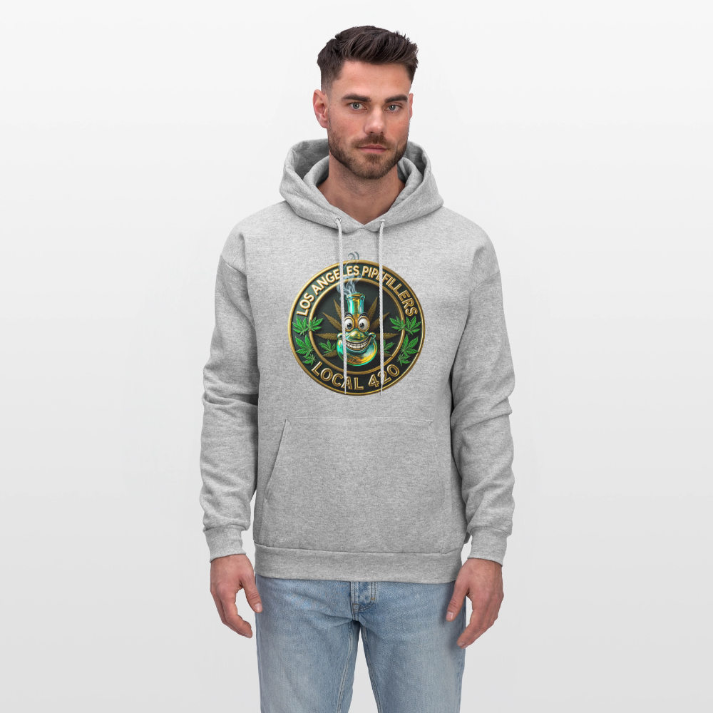 LOS ANGLES PIPEFILLERS LOCAL 420 2 EMBLEM Men's Hoodie - heather gray
