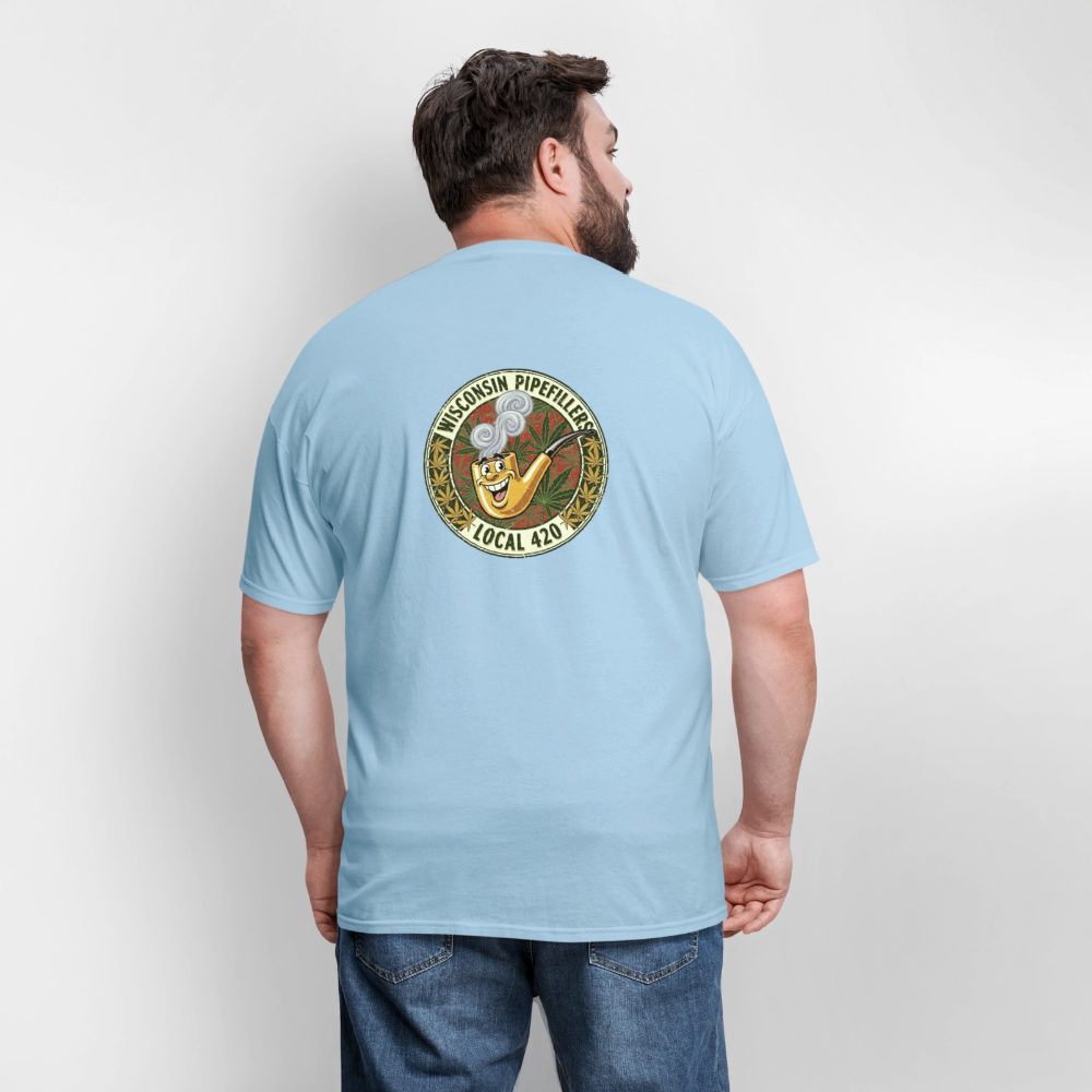 WISCONSIN PIPEFILLERS LOCL 420 F/B DESIGN Men's T-Shirt - powder blue