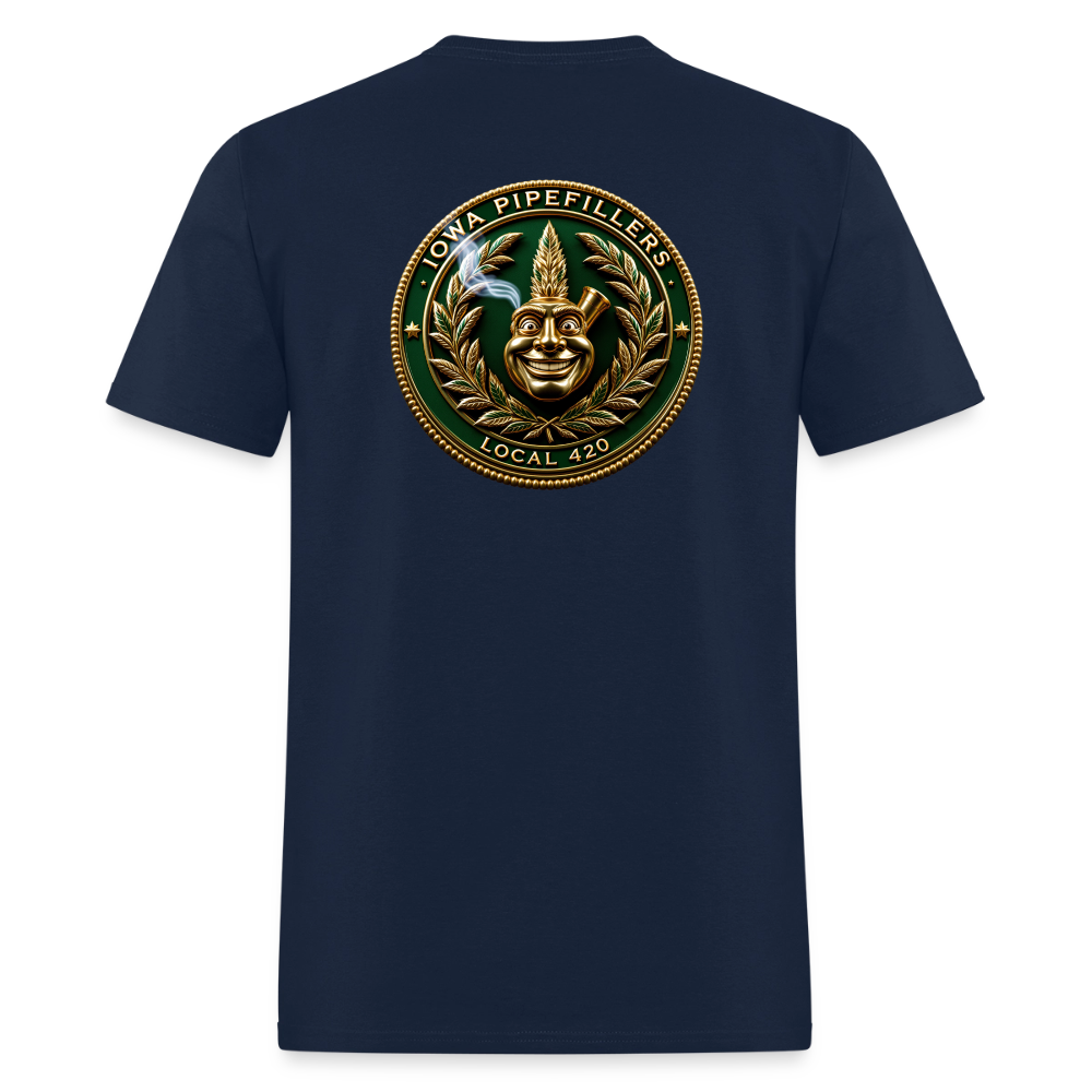 IOWA PIPEFILLERS LOCAL 420 F/B DESIGN Men's T-Shirt - navy