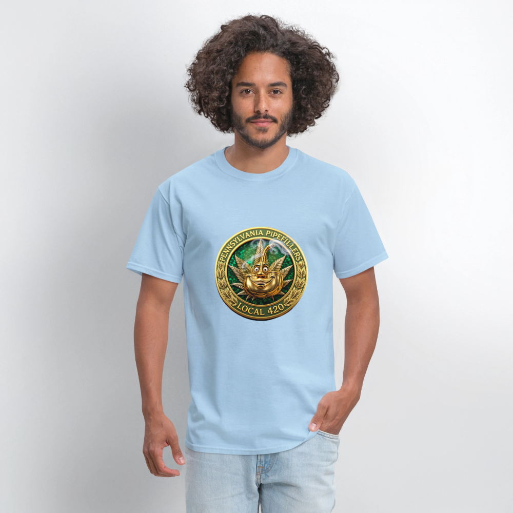 PENNSYLVANIA PIPEFILLERS LOCAL 420 F/B DESIGNS Men's T-Shirt - powder blue