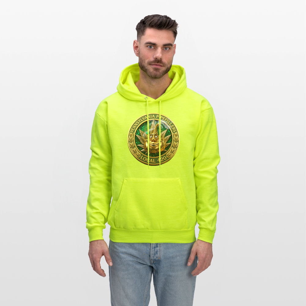 PENNSYLVANIA PIPEFILLERS LOCAL 420 F/B DESIGNS Men's Hoodie - safety green