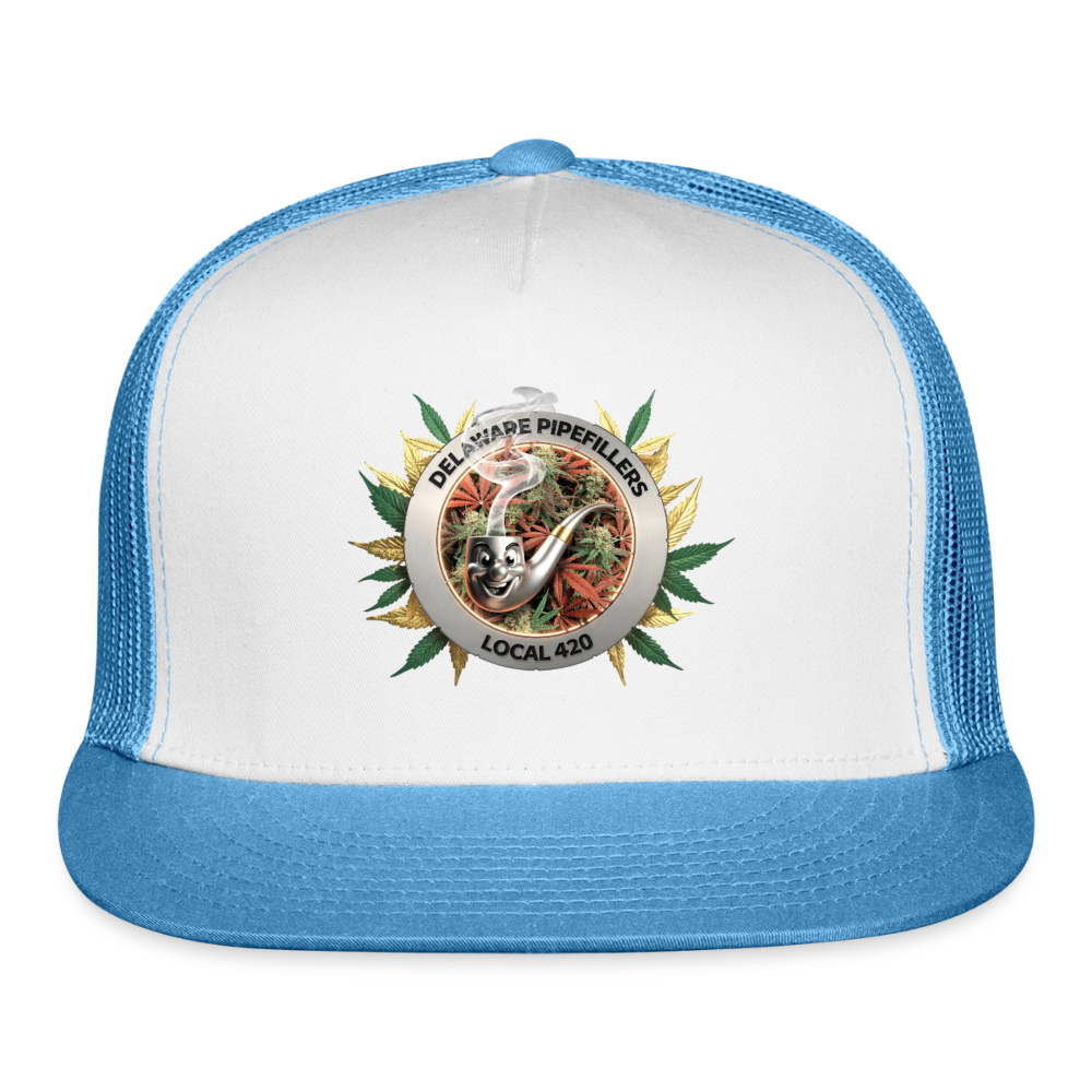 DELAWARE PIPEFILLERS LOCAL 420  Trucker Hat - white/blue