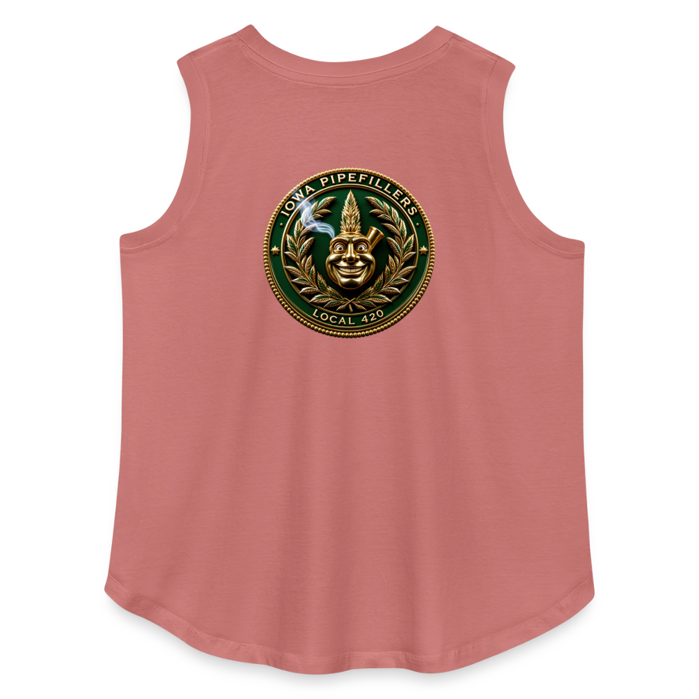 IOWA PIPEFILLERS LOCAL 420 F/B DESIGN Women's Curvy Relaxed Tank Top - mauve