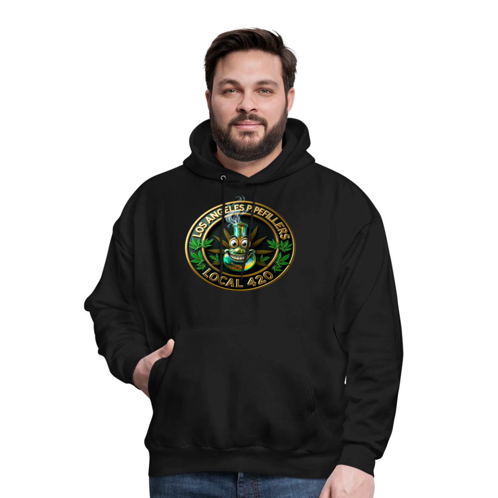 LOS ANGLES PIPEFILLERS LOCAL 420 2 EMBLEM Men's Hoodie - black