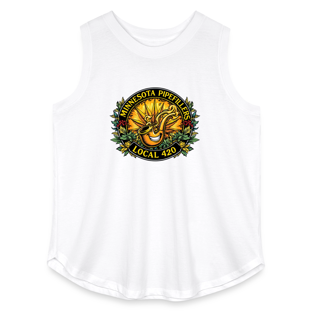 MICHIGAN PIPEFILLERS LOCAL 420 F/B DESIGN Women's Curvy Relaxed Tank Top - white