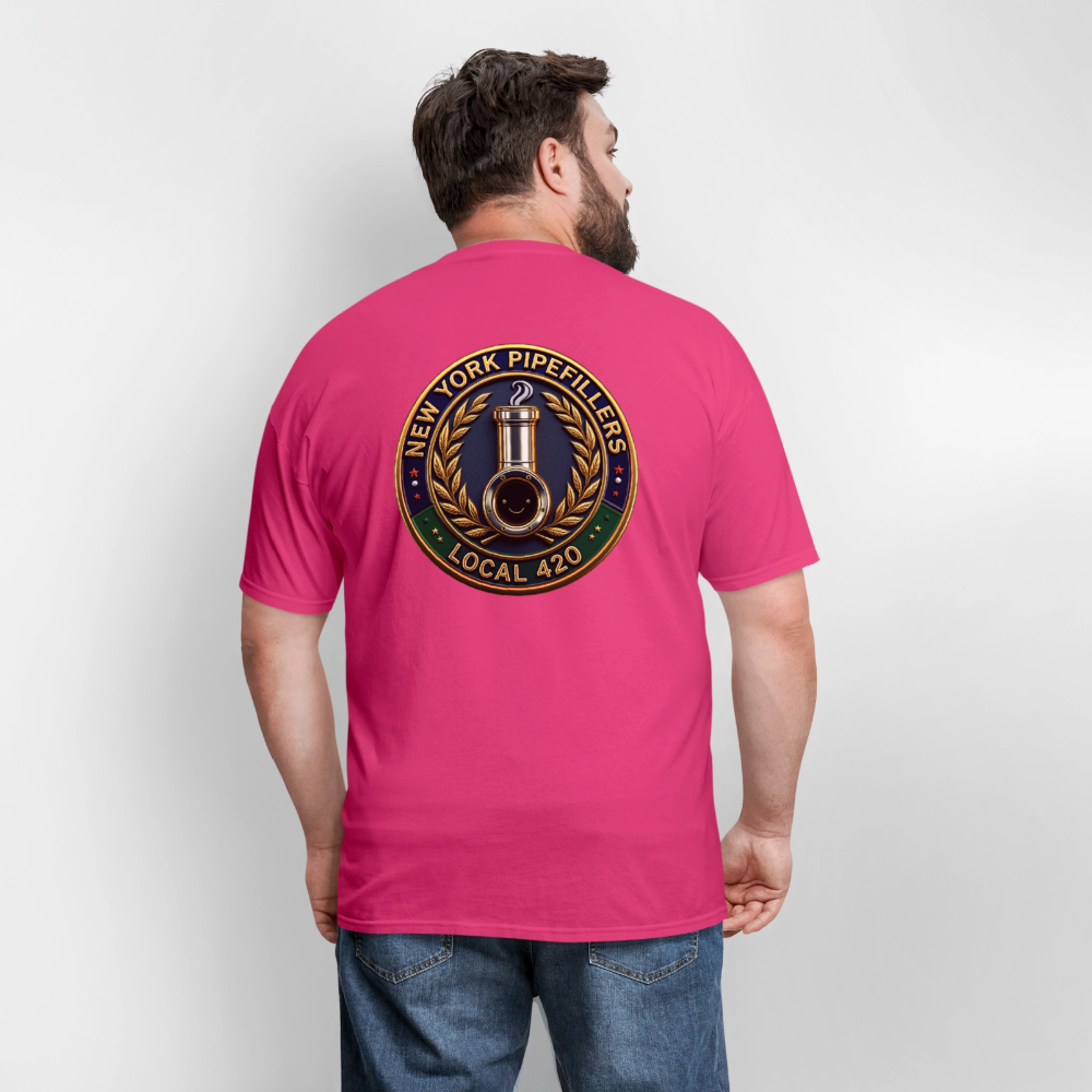 NEW YORK PIPEFILLERS LOCAL 420 F/B DESIGNS Men's T-Shirt - fuchsia