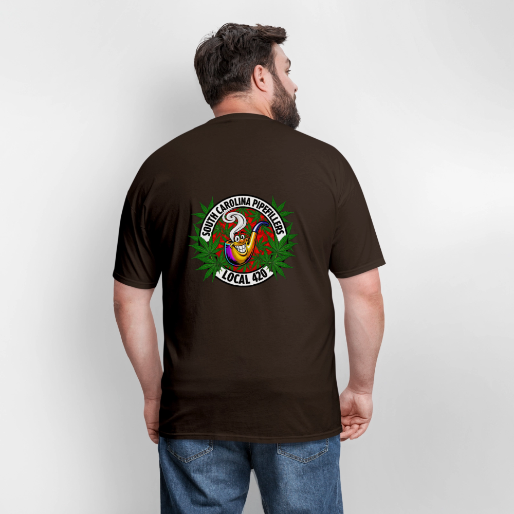 SOUTH CAROLINA PIPEFILLERS LOCAL 420 F/B DESIGN Men's T-Shirt - brown