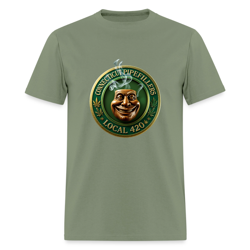 CONNECTICUT PIPEFILLERS LOCAL 420 DESIGN Men's T-Shirt - military green