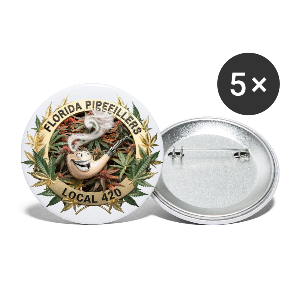 FLORIDA PIPEFILLERS LOCAL 420 Union Buttons small 1'' (5-pack) 3 - white