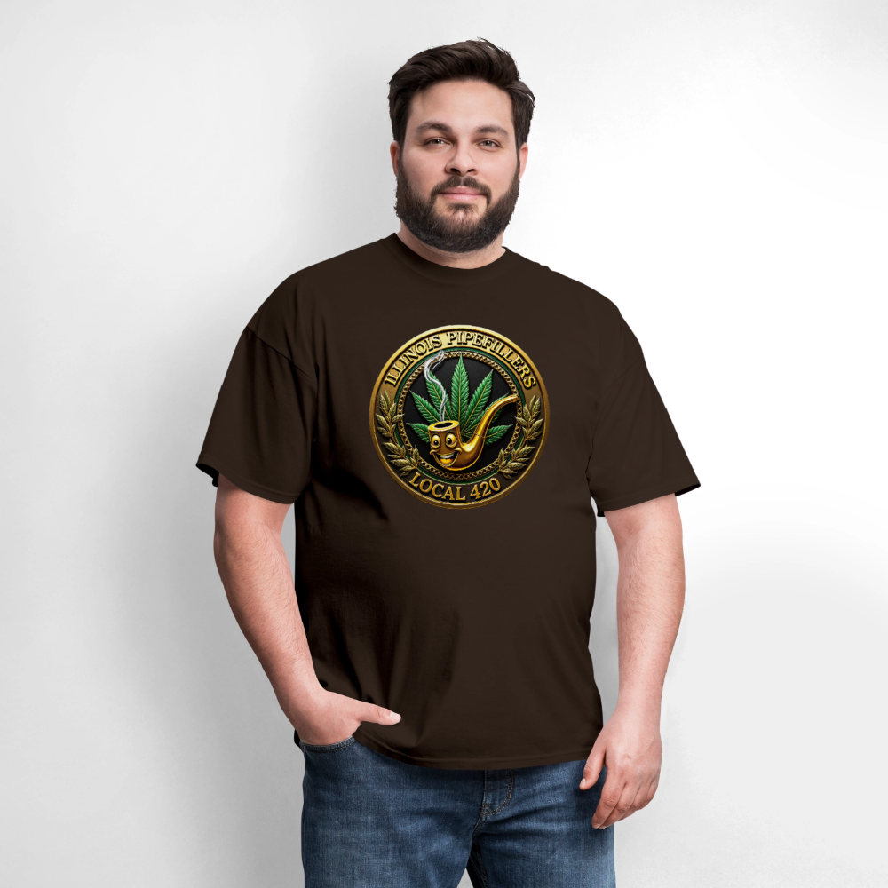 ILLINOIS PIPEFILLERS LOCAL 420 Men's T-Shirt - brown