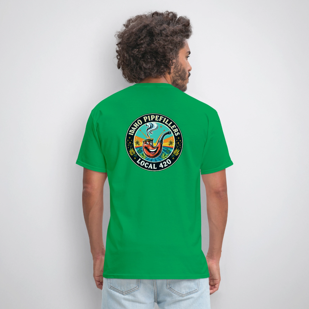 IDAHO PIPEFILLERS LOCAL 420 F/B DESIGN Men's T-Shirt - bright green