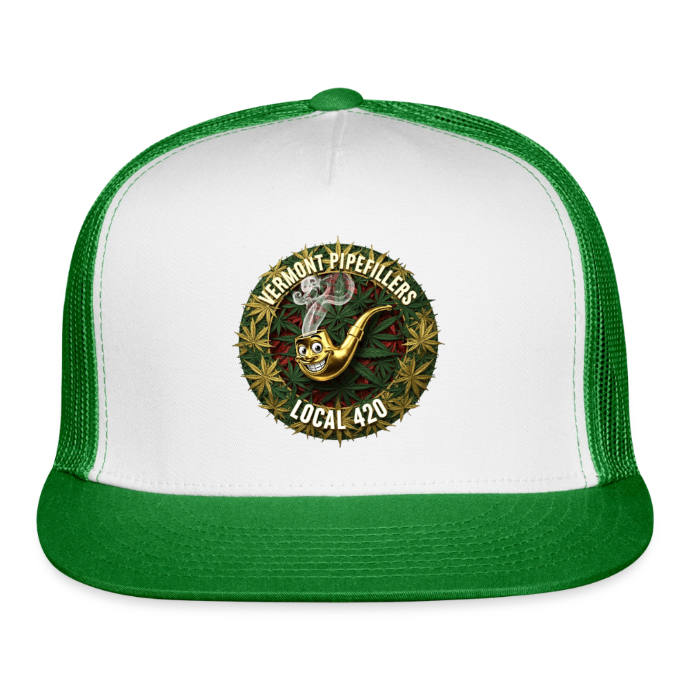 VERMONT PIPEFILLERS LOCAL 420 Trucker Hat - white/kelly green