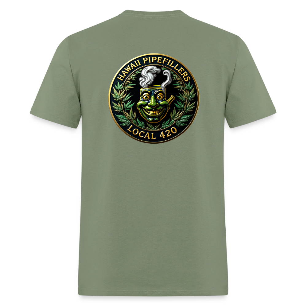 HAWAII PIPEFILLERS LOCAL 420 F/B DESIGN  Men's T-Shirt - military green