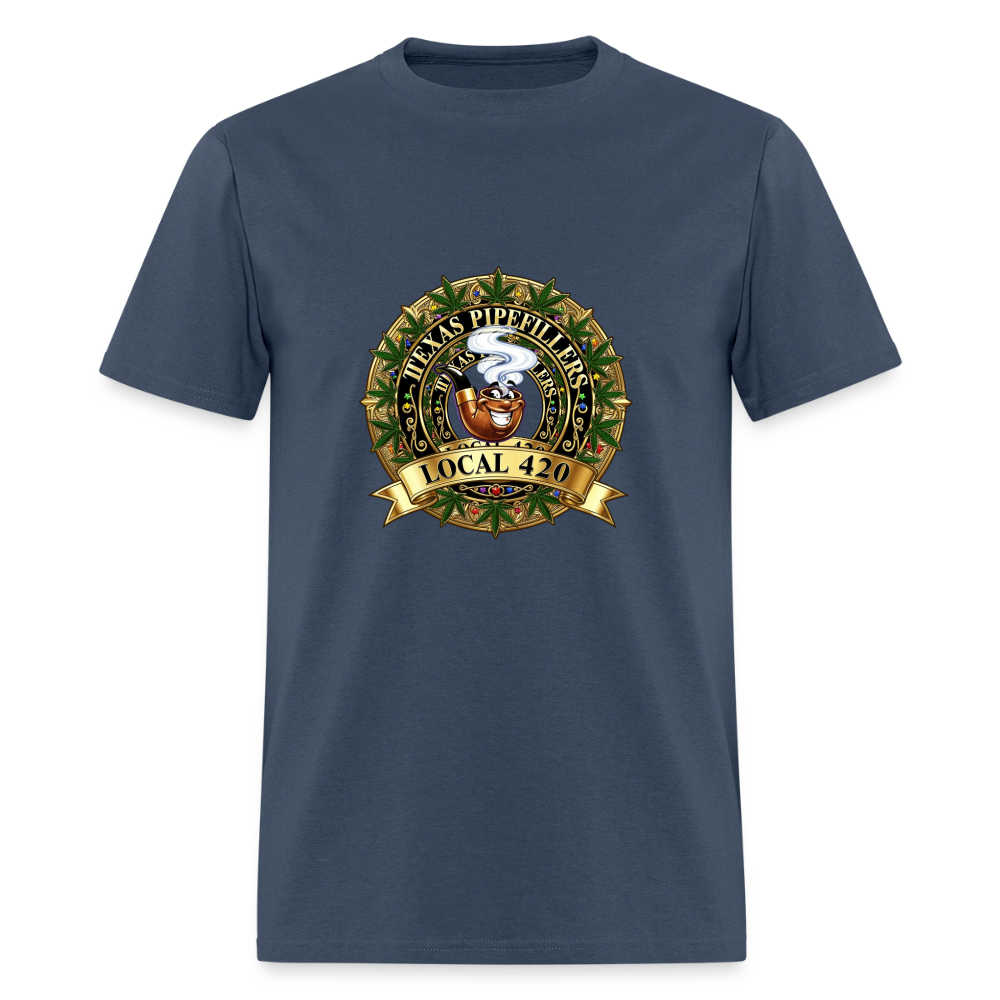 TEXAS PIPEFILLERS LOCAL 420 Men's T-Shirt -  blue dusk