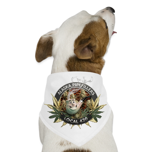 ALASKA  PIPEFILLERS LOCAL 420 Union Dog Bandana - white