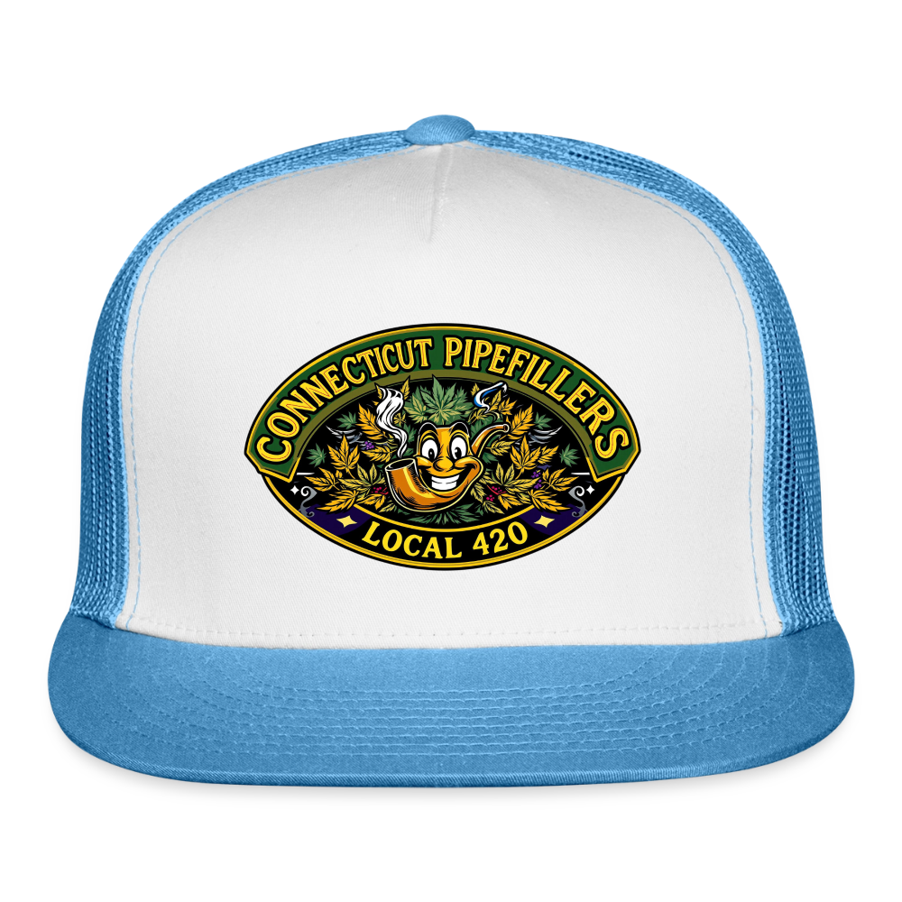 CONNECTICUT PIPEFILLERD LOCAL 420 Trucker Hat - white/blue