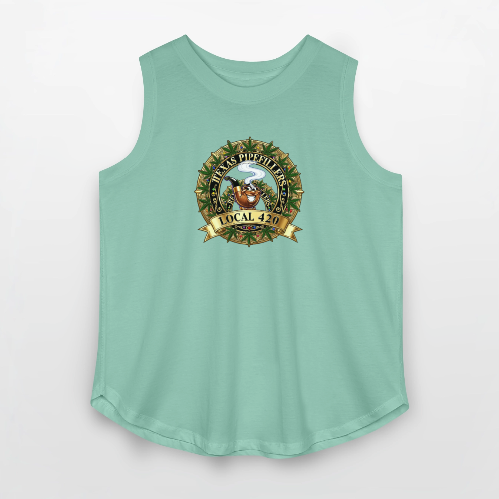 TEXAS PIPEFILLERS LOCAL 420 Women's Curvy Relaxed Tank Top - saltwater