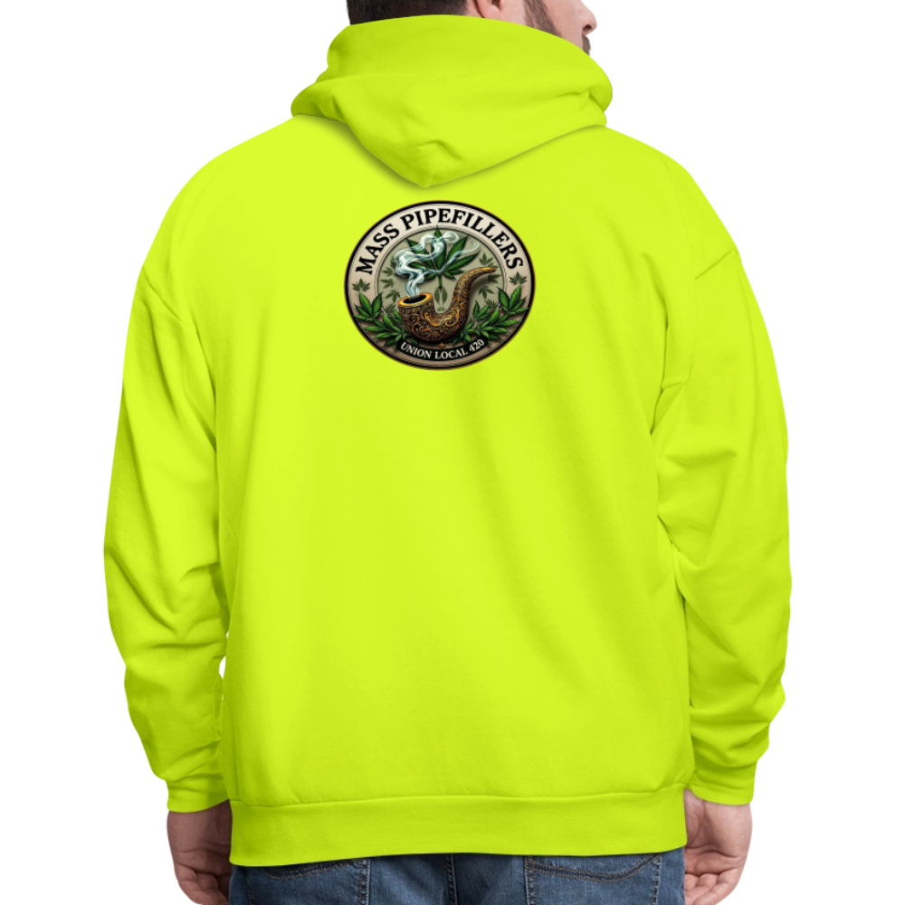 MASS PIPEFILLERS LOCAL 420 2 EMBLEM Men's Hoodie - safety green
