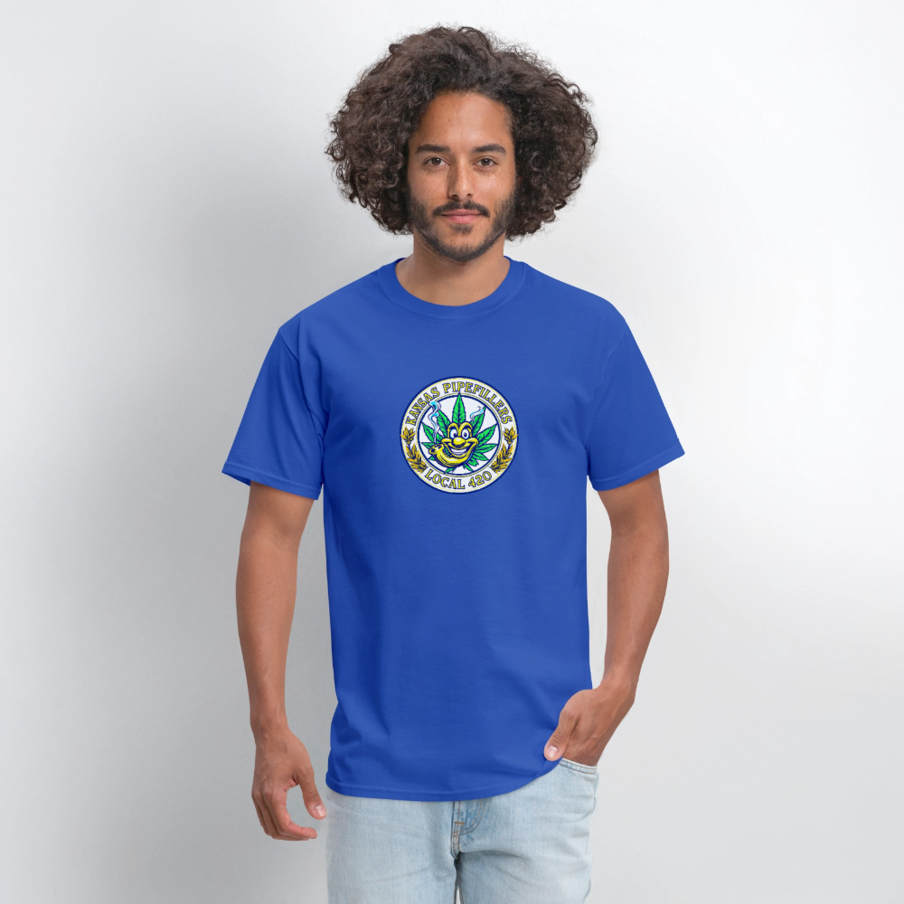KANSAS PIPEFILLERS LOCAL 420 Men's T-Shirt - royal blue