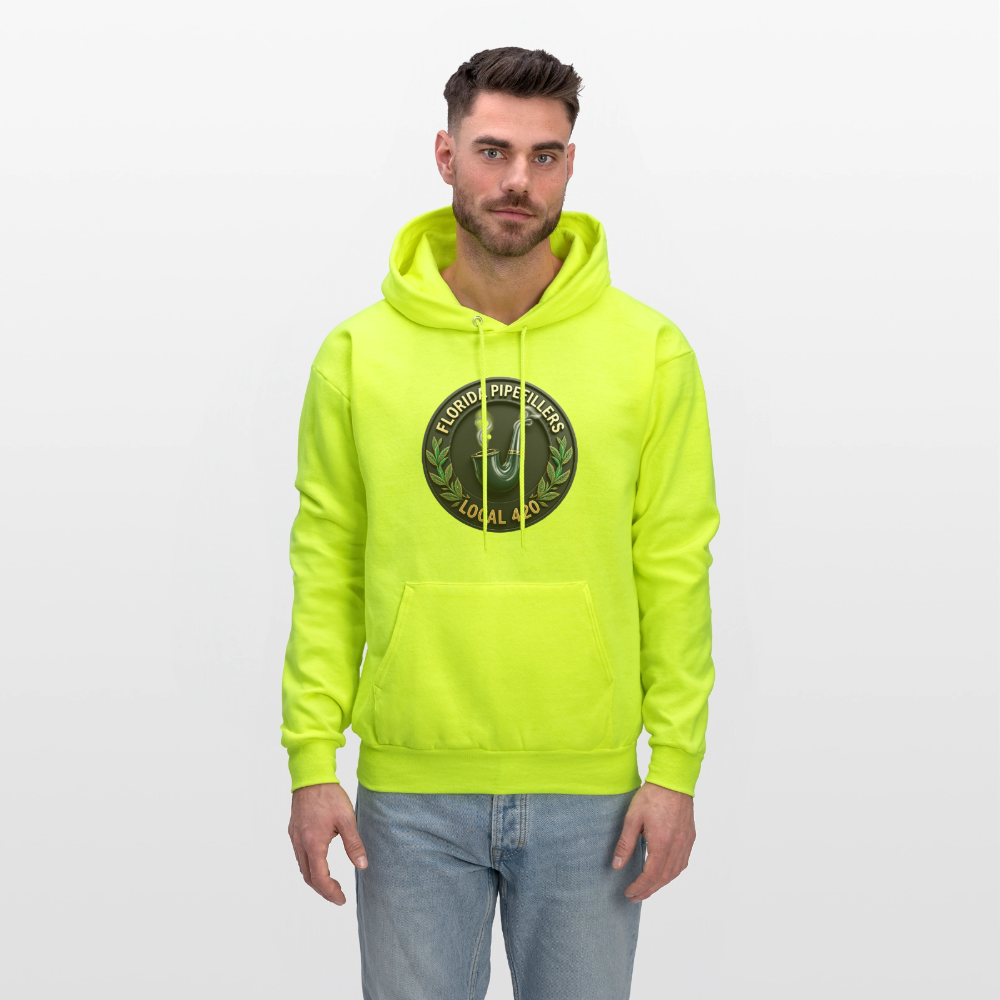 FLORIDA PIPEFILLERS LOCAL 420 F/B DESIGN Men's Hoodie - safety green