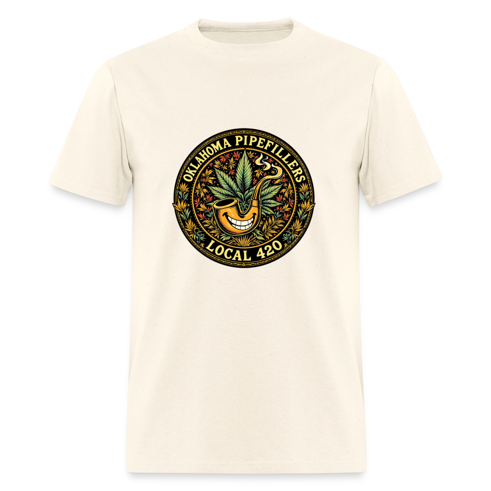 OKLAHOMA PIPEFILLERS LOCAL 420  F/B DESIGNS Men's T-Shirt - sweet cream heather