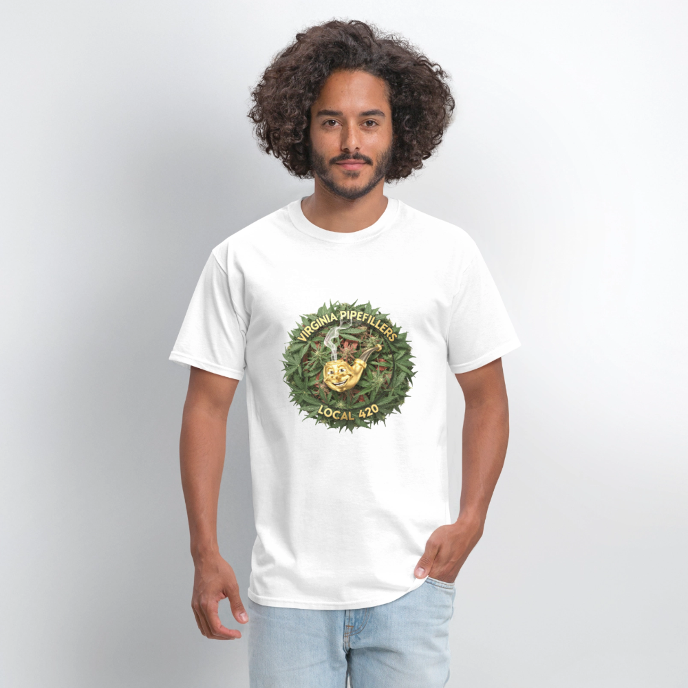 VIRGINIA PIPEFILLERS LOCAL 420 F/B DESIGN Men's T-Shirt - white