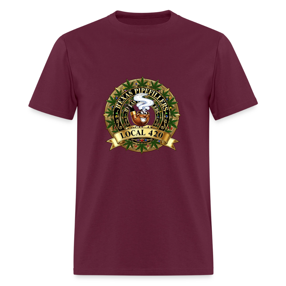 TEXAS PIPEFILLERS LOCAL 420 Men's T-Shirt - burgundy