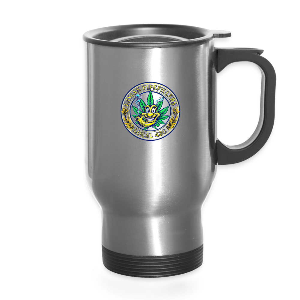 KANSAS PIPEFILLERS LOCAL 420 14oz Stainless Steel Travel Mug - silver