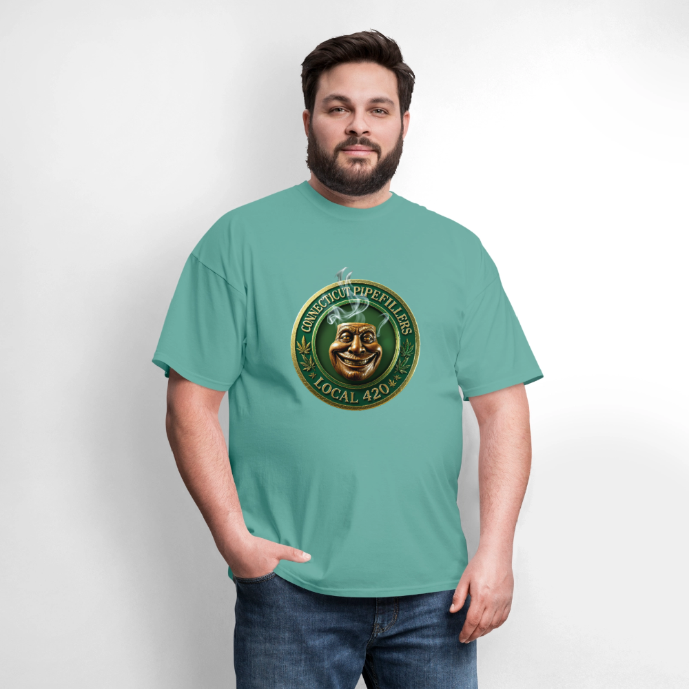 CONNECTICUT PIPEFILLERS LOCAL 420 DESIGN Men's T-Shirt - aquatic