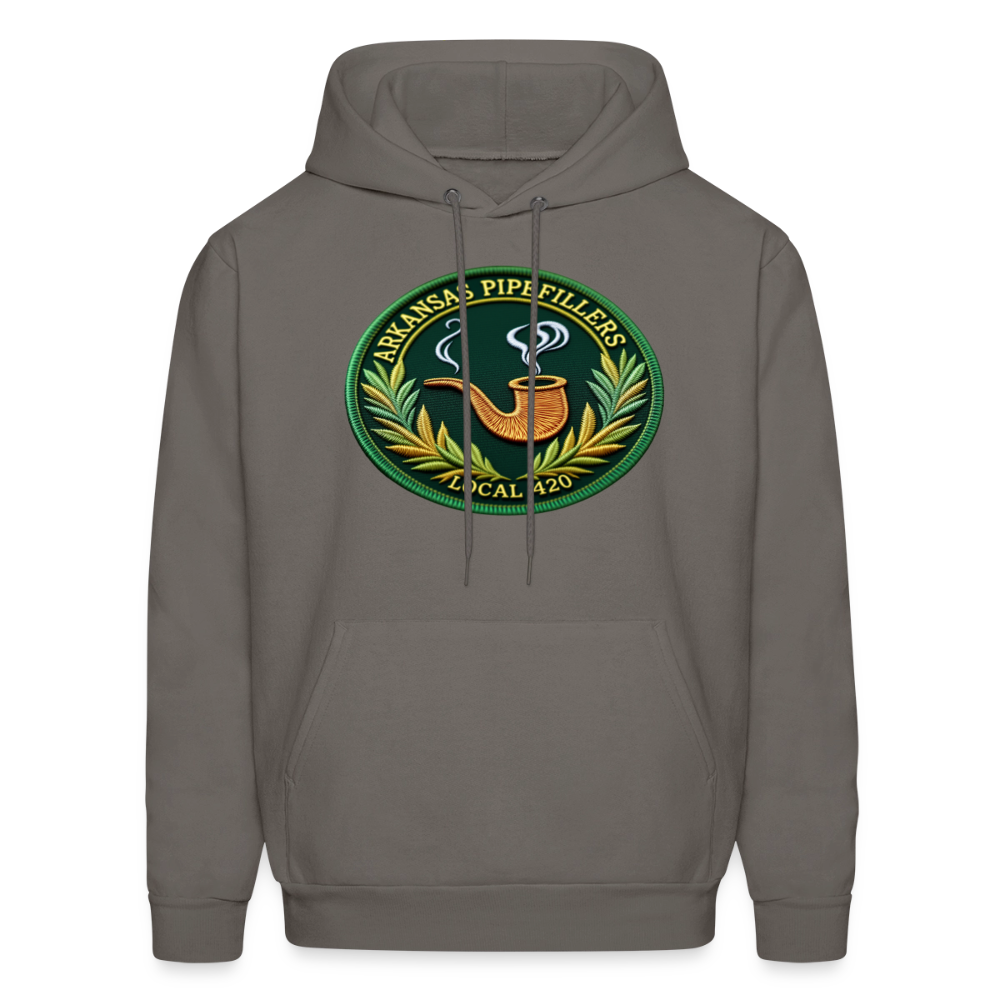 ARKANSAS PIPEFILLERS LOCAL 420 F/B EMBLEMS  Men's Hoodie - asphalt gray
