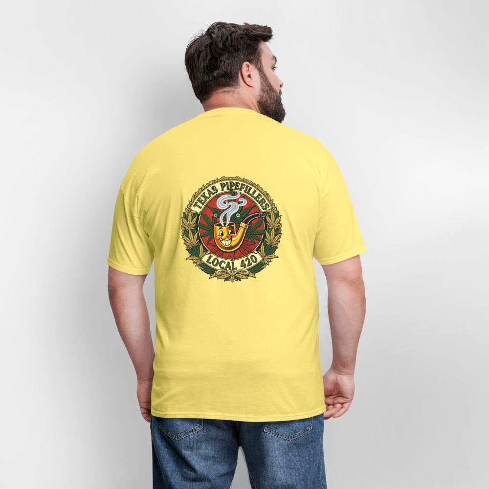 TEXAS PIPEFILLERS LOCAL 420 F.B DESIGN Men's T-Shirt - cornsilk