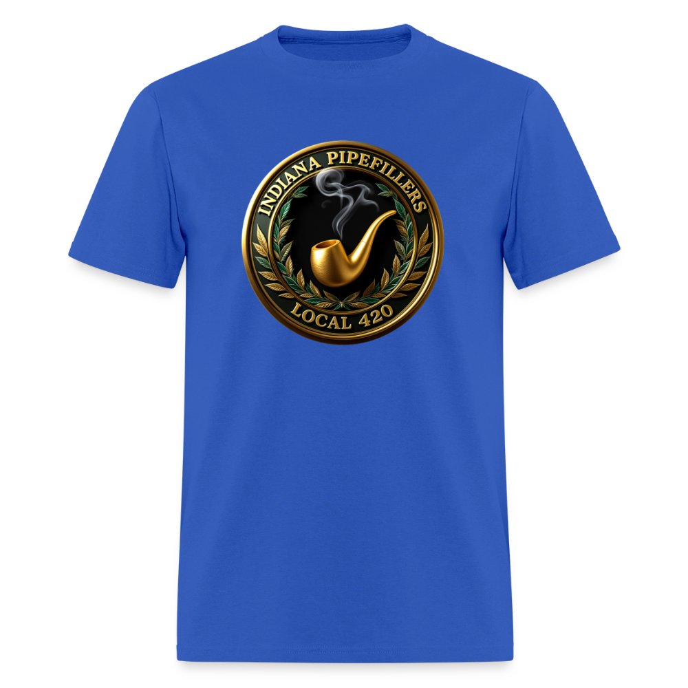 INDIANA PIPEFILLERS LOCAL 420 F/B DESIGN Men's T-Shirt - royal blue