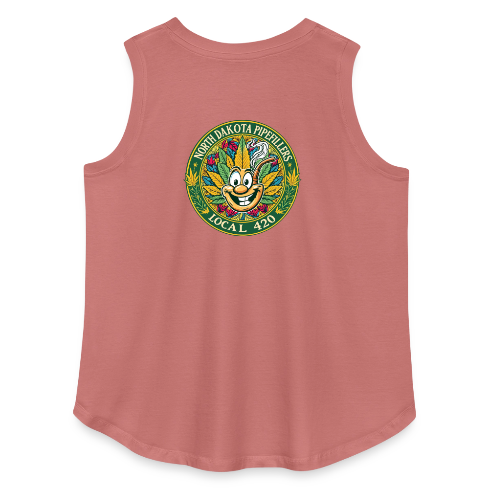 NORTH DAKOTA PIPEFILLERS LOCAL 420 F/B 2 DESIGNS Women's Curvy Relaxed Tank Top - mauve